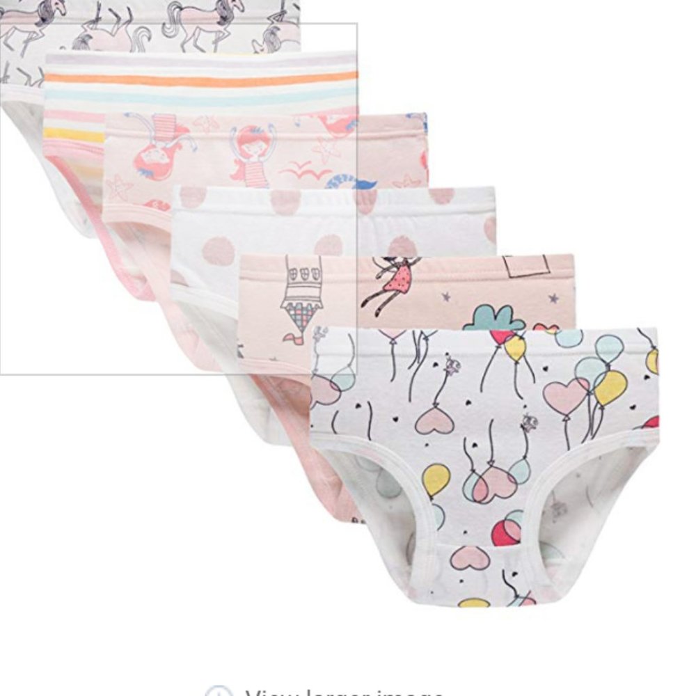 Little Girls Soft Cotton 6- Pack Underwear